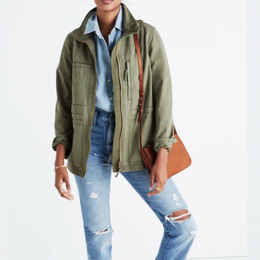 Madewell Fleet Jacket Womens XXS Green Utility‎ Military Cotton Canvas